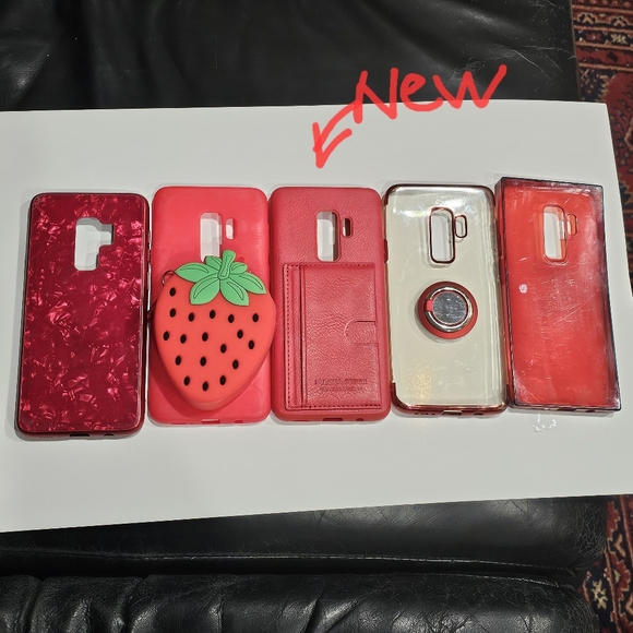 SAMSUNG GALAXY S9 PLUS RED PHONE CASE BUNDLE . ALL RED - Picture 1 of 6